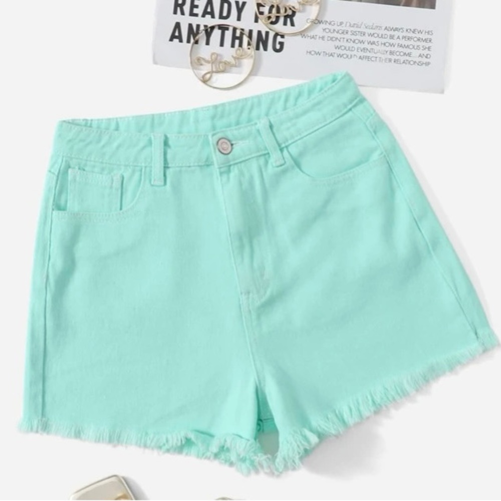 NWOT Adorable mint green and cotton candy pink shorts.